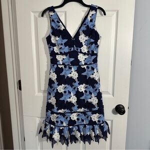 NEW Vineyard Vines Kentucky Derby Rose Lace dress, color "deep bay," sz. 2, lace